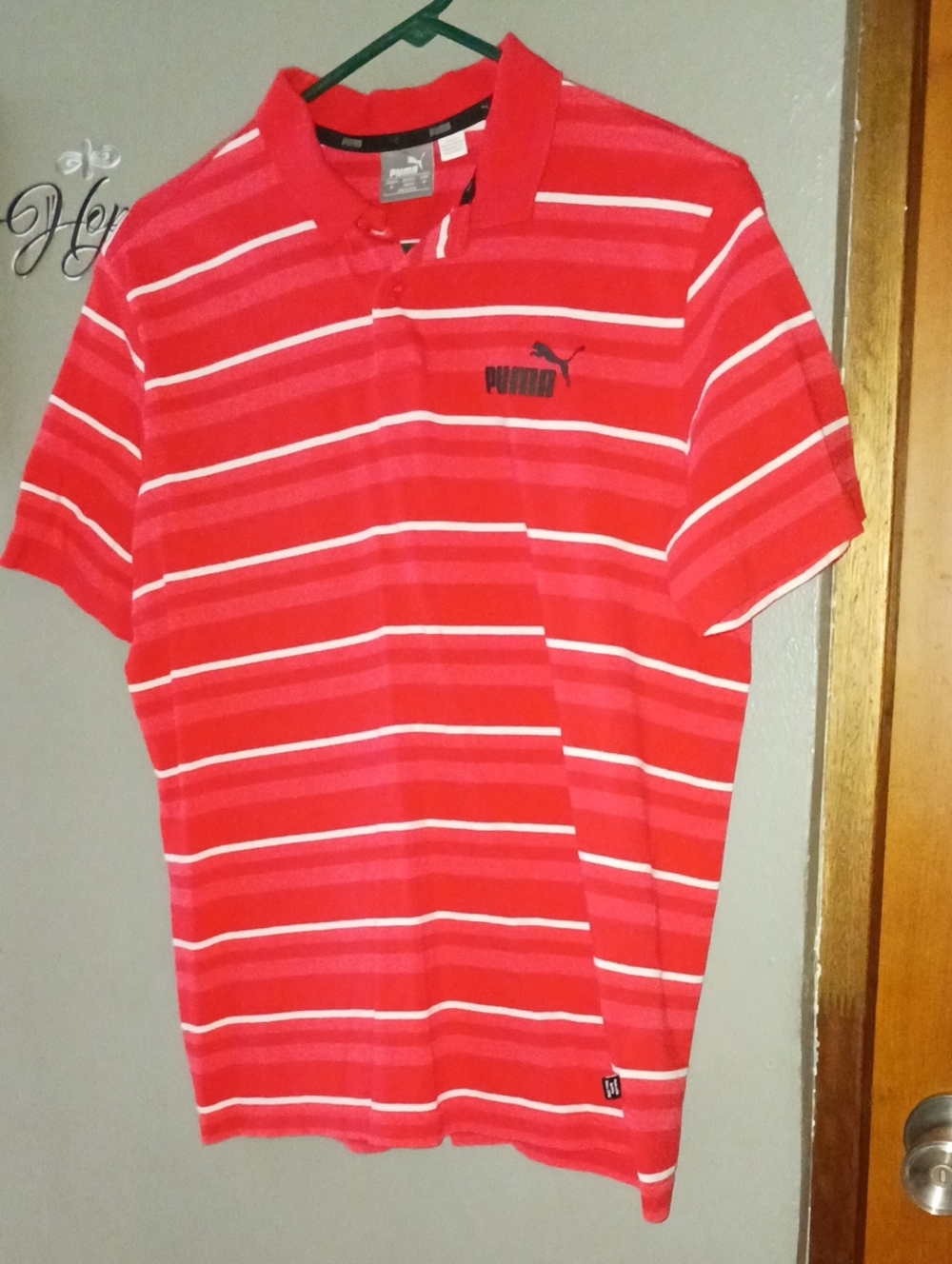 Puma Red and White Striped Men’s Polo